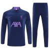 Liverpool Bambino Felpe da Allenamento 2023-24 Quarto-Zip Navy
